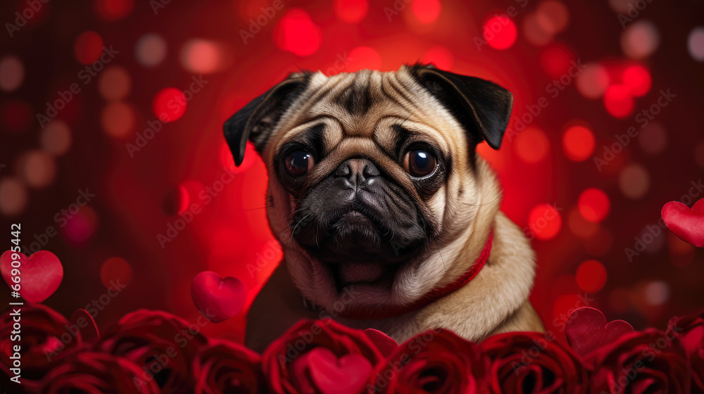 Romantic Pug Portrait
