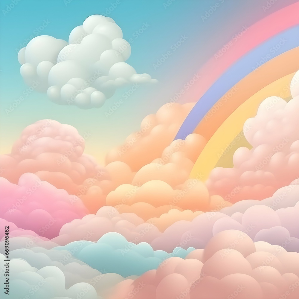 Pastel Cloud and Sky, Dreamy Clouds, Dreamy Sky, Cloud Background, Sky Background, Cloud and Sky Background, Generative AI