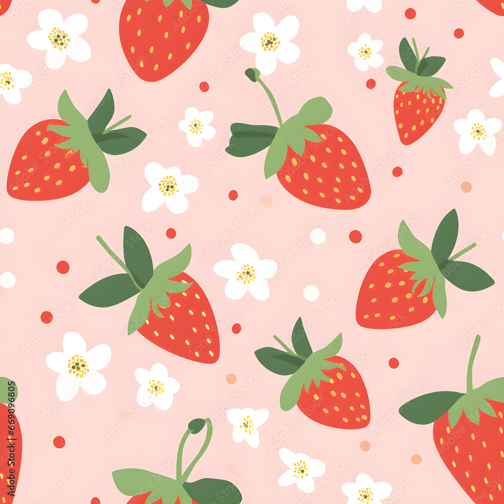 Strawberry pattern, fruits, beautiful, colorful, seamless, background Strawberry pattern, fruits, beautiful, colorful, seamless, background