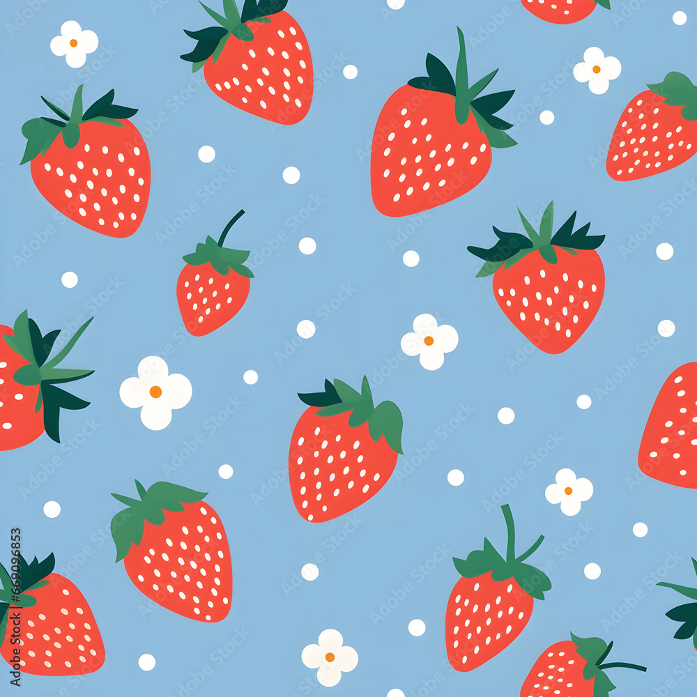 Strawberry pattern, fruits, beautiful, colorful, seamless, background Strawberry pattern, fruits, beautiful, colorful, seamless, background