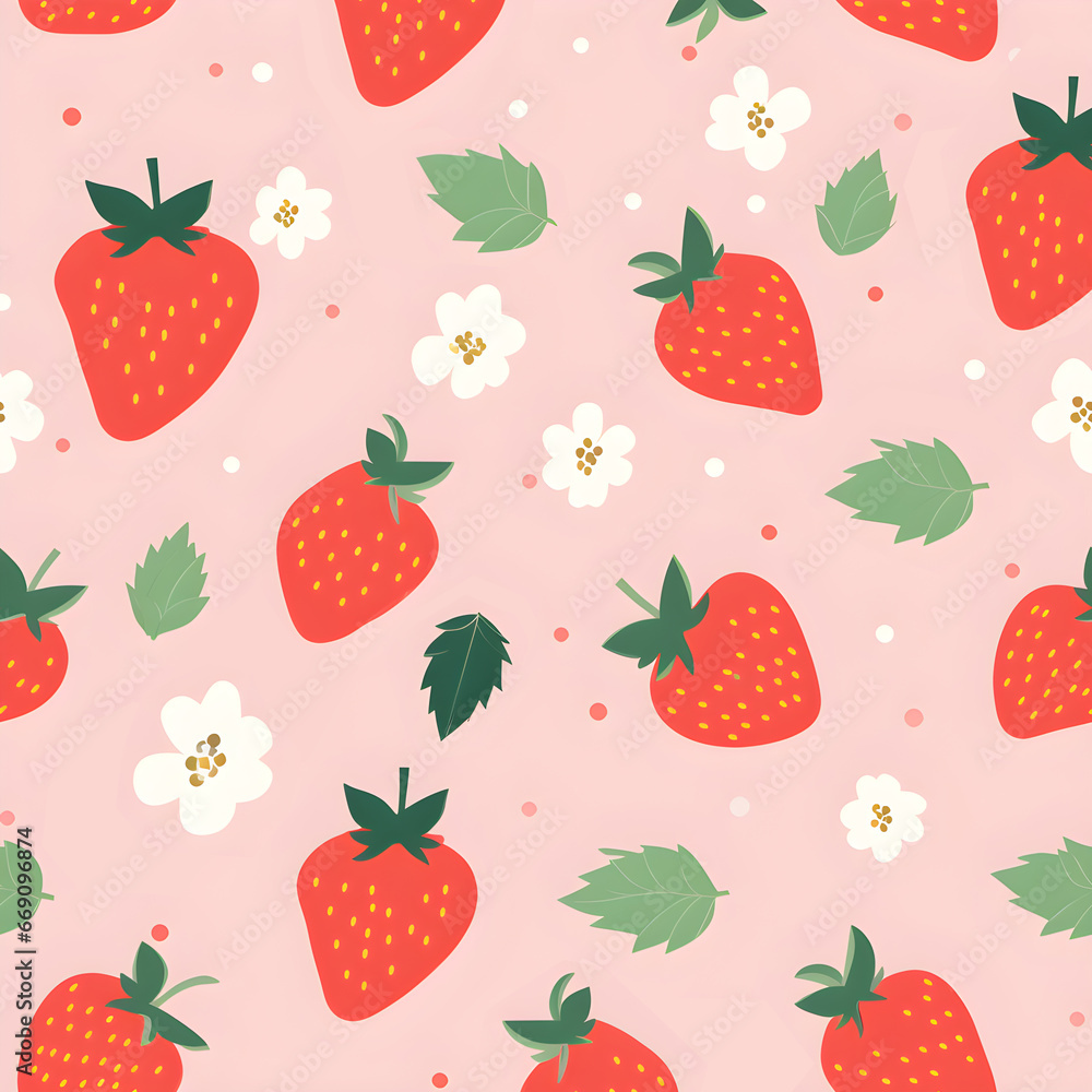 Strawberry pattern, fruits, beautiful, colorful, seamless, background Strawberry pattern, fruits, beautiful, colorful, seamless, background