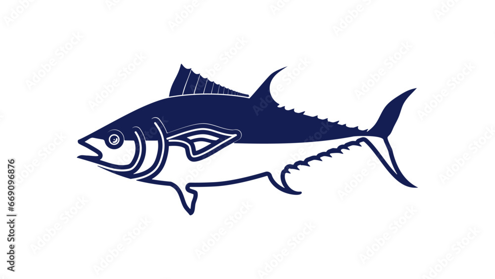 Atlantic bluefin tuna, Blue isolated silhouette