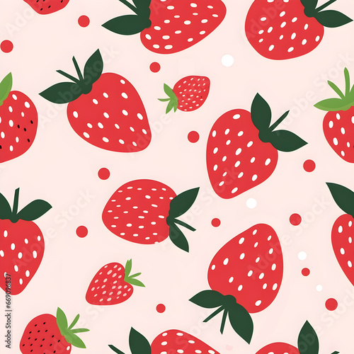 Strawberry pattern, fruits, beautiful, colorful, seamless, background