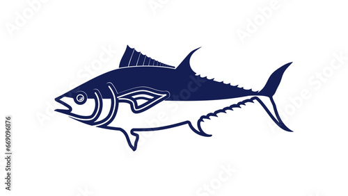 Atlantic bluefin tuna  Blue isolated silhouette