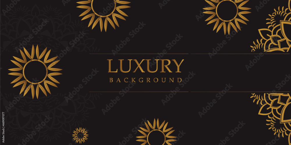 Fototapeta premium Luxury Mandala Background with Golden Arabesque Pattern - Eastern Style Decorative Mandala