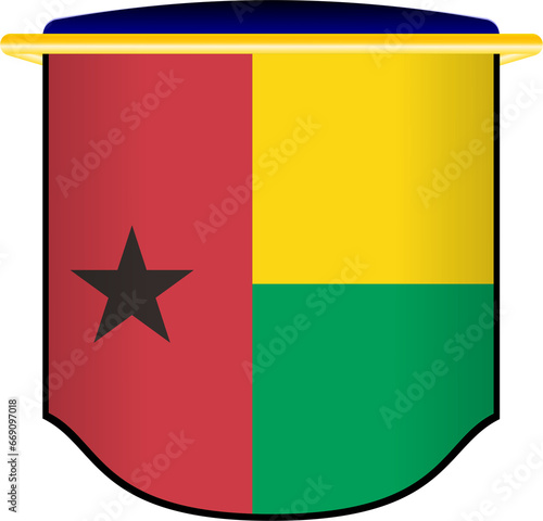 Free Download Guinea Bissau Flag in Shield Shape - GFXLoad