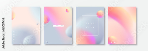 Abstract gradient vector background set. Minimal pattern posters with