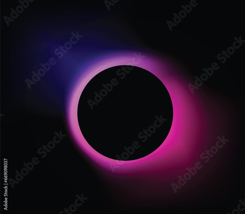 Round gradient vector background. Circle light banner with gradient