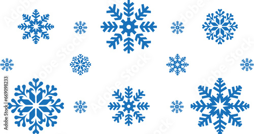 Set of snowflakes on white, Snowflakes pattren