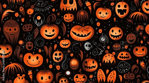 Abstract seamless pattern for girls boys kids halloween day