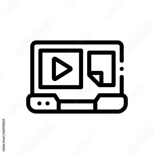 Free Download online learning line icon - GFXLoad
