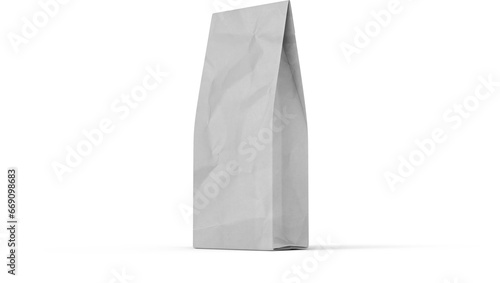 Close up view plain blank white paper bag fit for your design.
