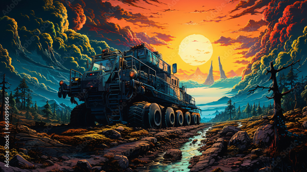 futuristic tractor, heavy machinery futuristic tractor, heavy machinery