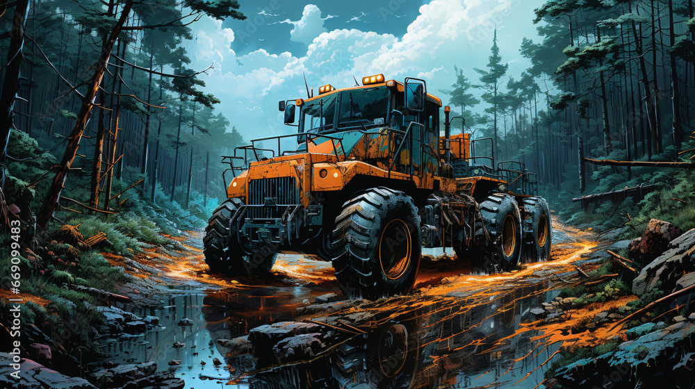 futuristic tractor, heavy machinery futuristic tractor, heavy machinery