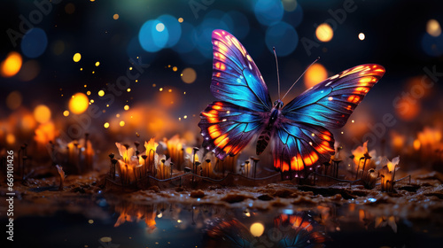 Butterfly Serenade: Wallpaper Wonderland - Generative AI © FagegCreative