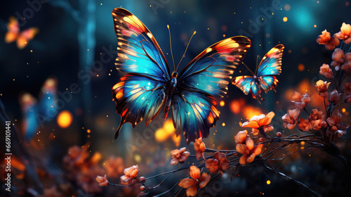 Butterfly Delight: Wallpaper Fantasy - Generative AI © FagegCreative