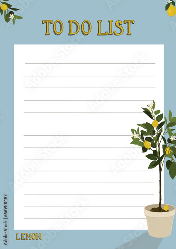 daily to do list with lemon