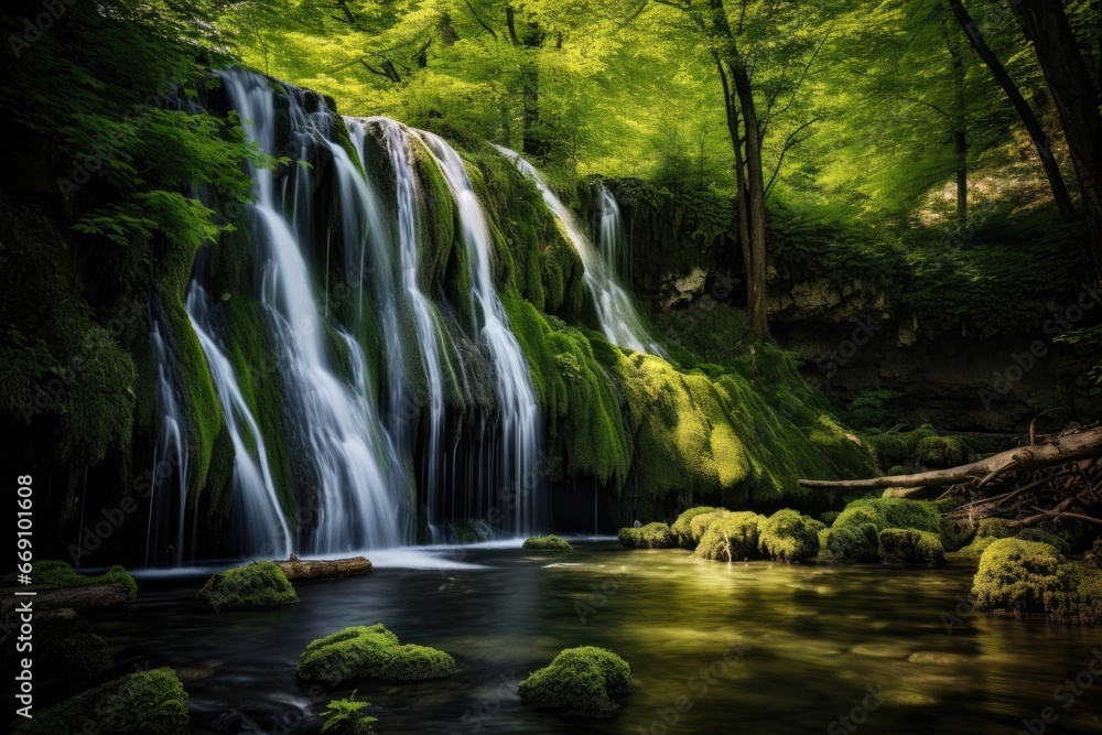 Obraz premium tropical forest waterfall