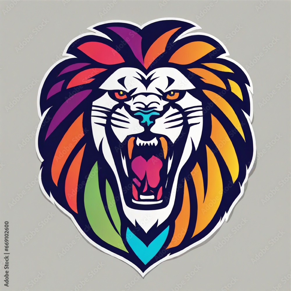A bold and colorful lion logo design, symbol, icon, king, logo, lion, emblem, sign, AI Generative A bold and colorful lion logo design, symbol, icon, king, logo, lion, emblem, sign, AI Generative