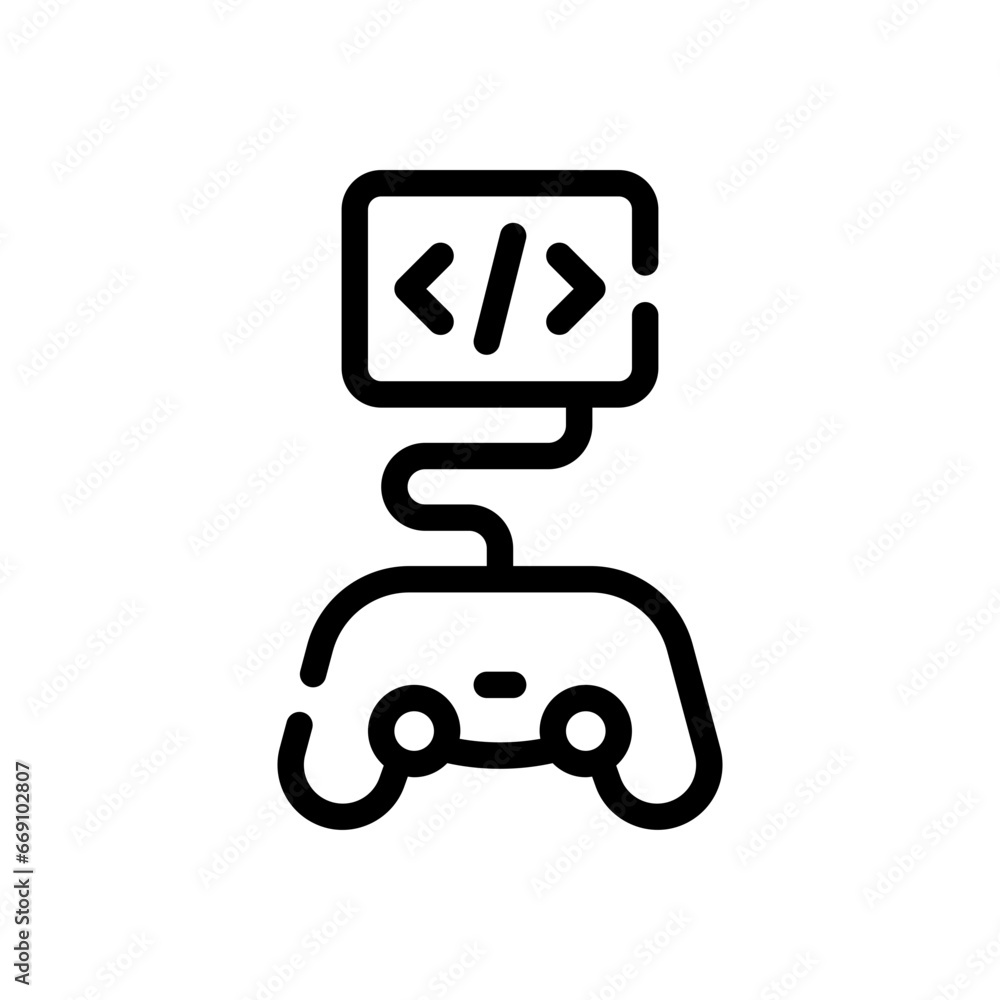 game development line icon
