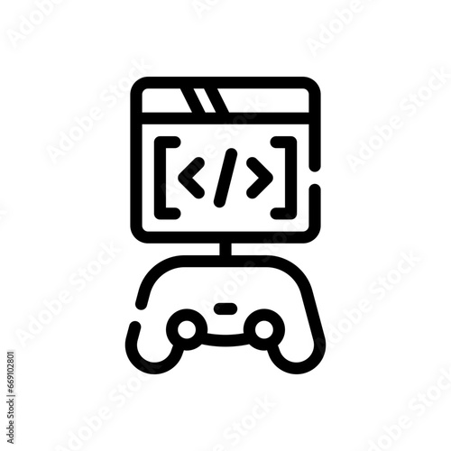 game development line icon