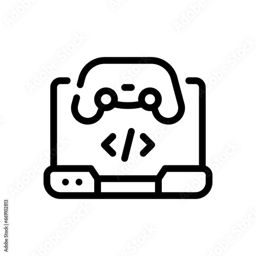 game development line icon