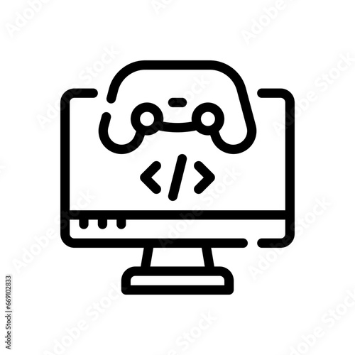 game development line icon