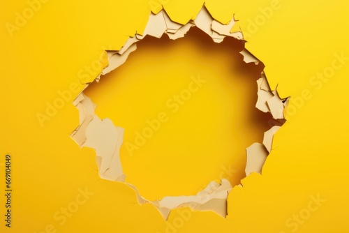 hole in center of yellow background copy space