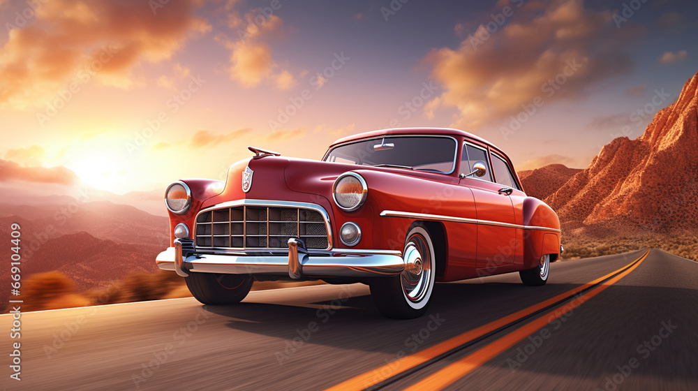 Obraz premium Old Vintage Car Retro Treasure