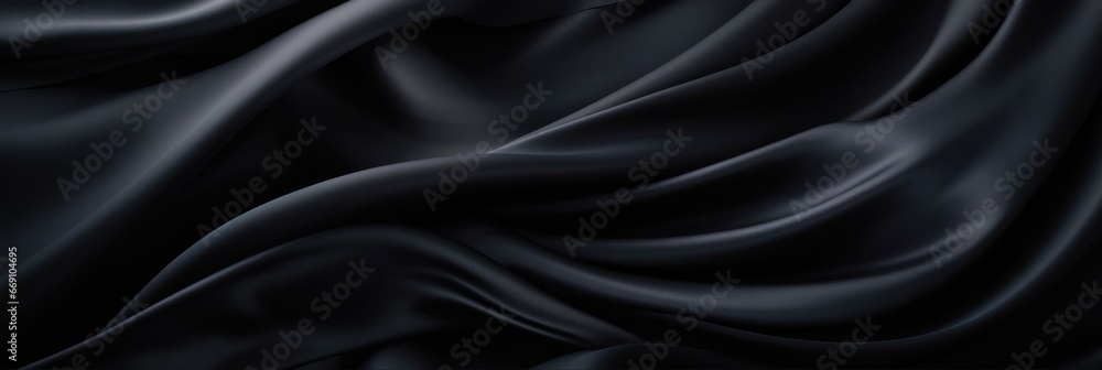 Elegant Black Texture. Silky, Soft, and Liquid Background Design for Luxurious Wallpaper, Draping Cloth, or Christmas Drape