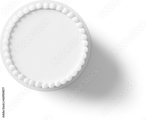 Close up view of isolated white cake topper fit for your project.
