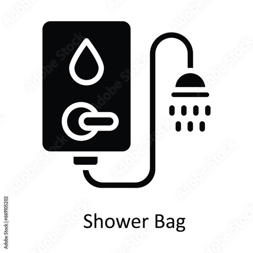 Shower Bag  vector Solid Design illustration. Symbol on White background EPS 10 File 