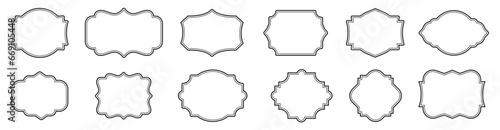 Vintage frames set on white background. Decorative frame. Vector corners icon