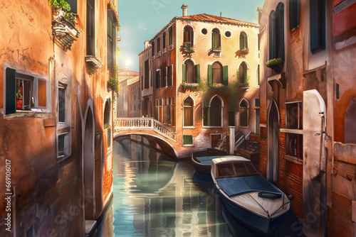 Illustrazione di uno scorcio di Venezia photo