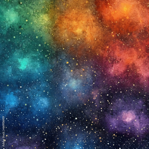 The cosmos filled with countless rainbow colored stars background