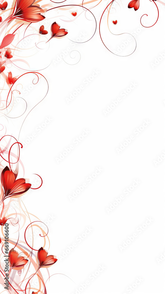 Valentine's Day background with red hearts and copy space
