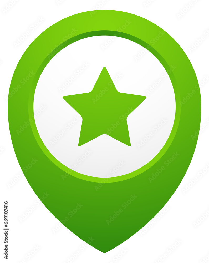 Star geo pin. Green map location pointer Star geo pin. Green map location pointer