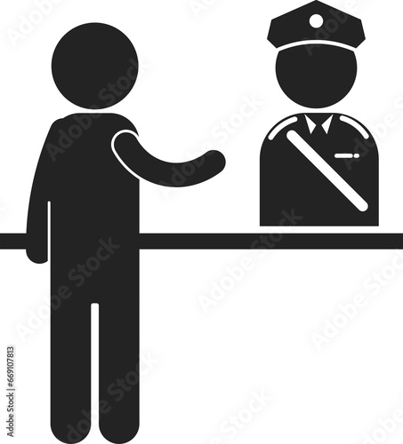 Wallpaper Mural Isolated pictogram icon of security check in, for visitor management system or V