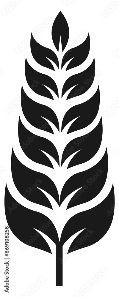 Obraz premium Black crop symbol. Wheat ear stylized logo