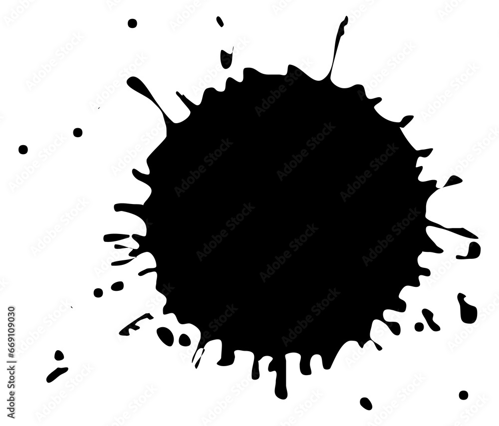 Ink spot. Grunge messy stain. Black paint drop Ink spot. Grunge messy stain. Black paint drop
