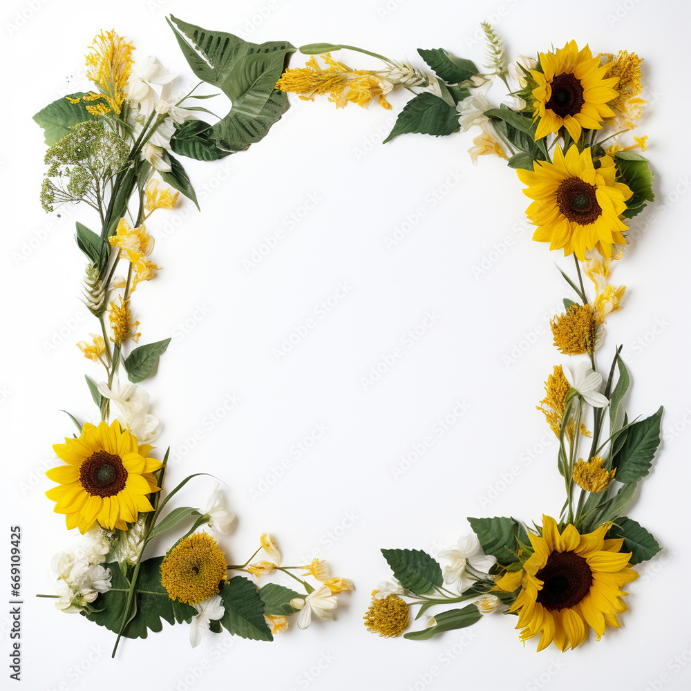 Obraz premium Natural sunflower border