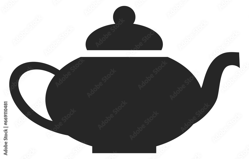 Teapot black icon. Hot drink. Tea pot symbol