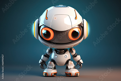Cute 3d robot cartoon character