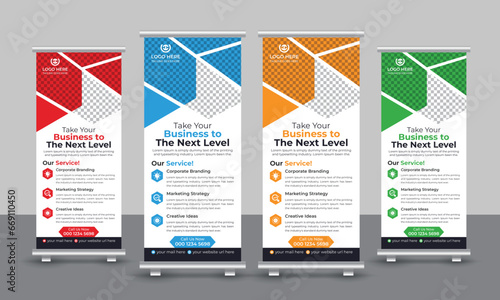 Corporate business roll up banner design pull up signage standee x retractable banner design template