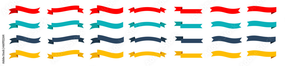 vector set of ribbons vintage modern simple ribbons on white background eps10