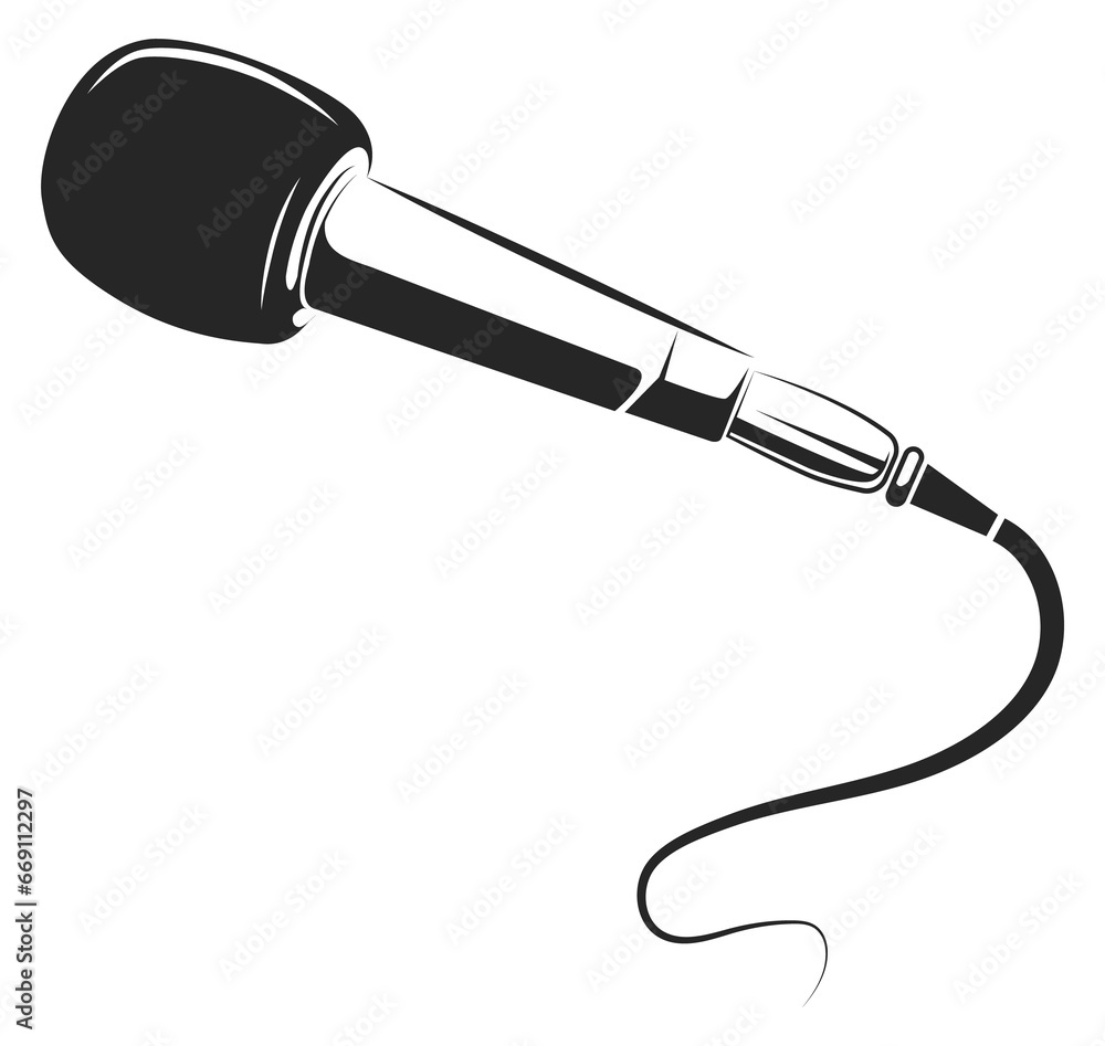 Karaoke microphone black icon. Music song logo Karaoke microphone black icon. Music song logo