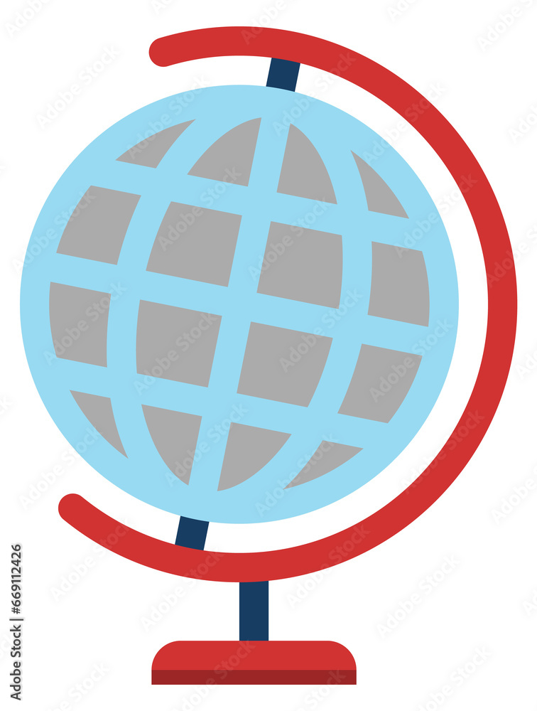 Globe flat icon. School geography tool symbol Globe flat icon. School geography tool symbol