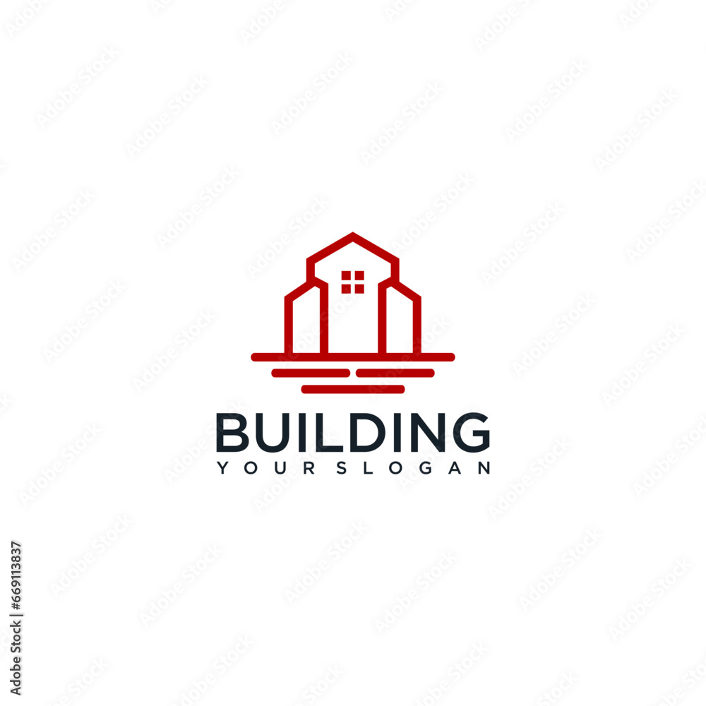 Building logo construction design vector