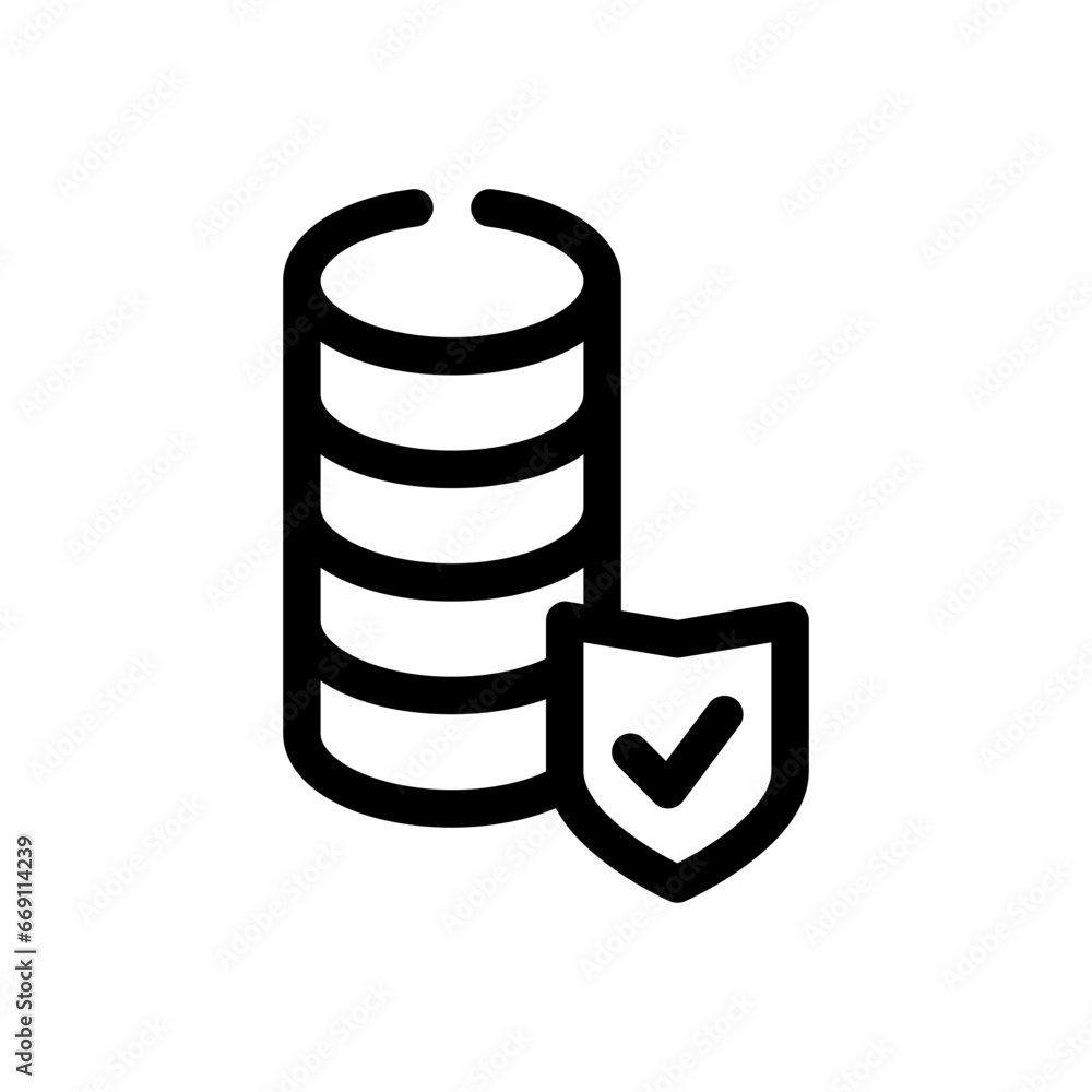 data protection line icon