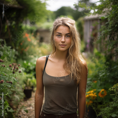 woman portrait in garden permaculture